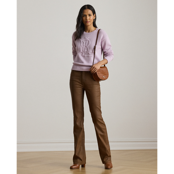 Embroidered-Logo Combed Cotton Sweater