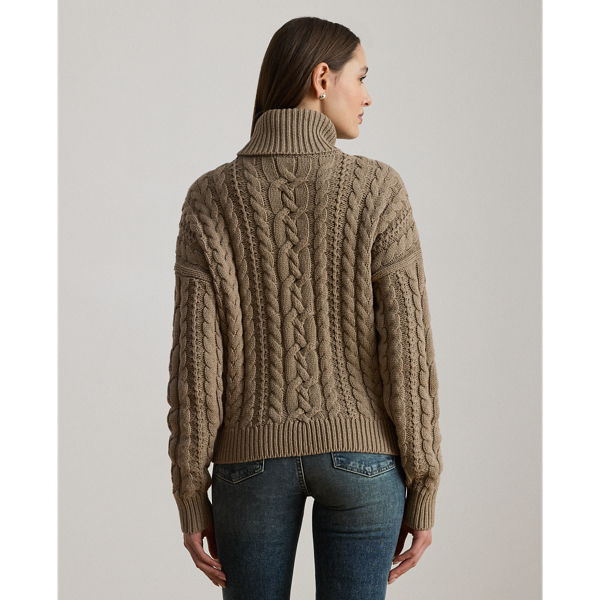 Cable-Knit Turtleneck Sweater