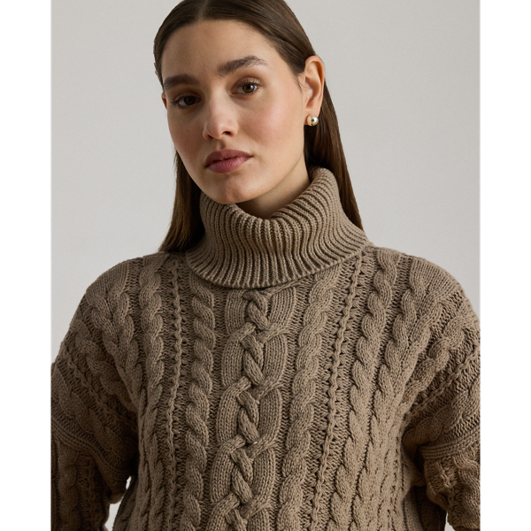 Cable-Knit Turtleneck Sweater