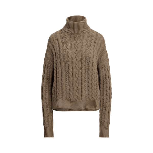 Cable-Knit Turtleneck Sweater