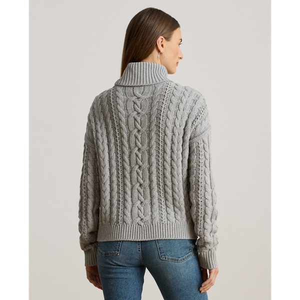 Cable-Knit Turtleneck Sweater