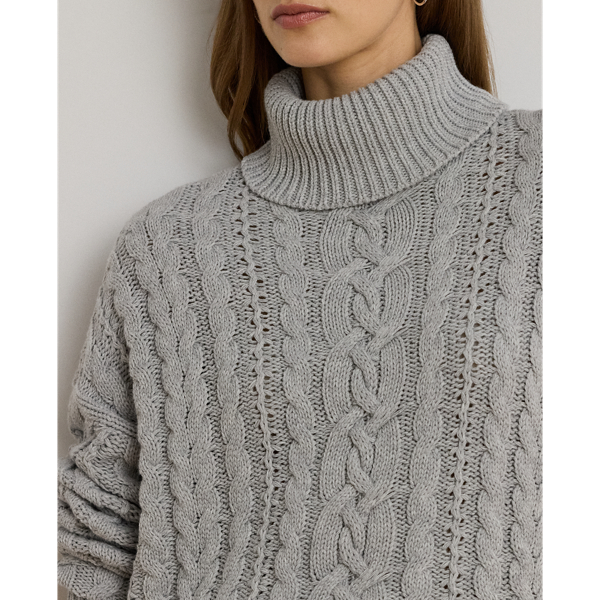 Cable-Knit Turtleneck Sweater