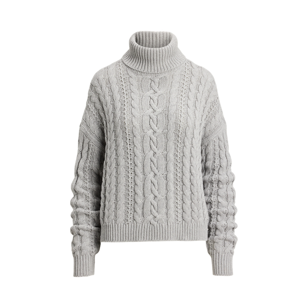 Cable-Knit Turtleneck Sweater