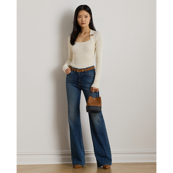 Rippenstrickpullover mit Schnalle Lauren in Mascarpone-Creme 4