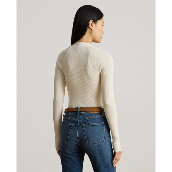 Rippenstrickpullover mit Schnalle Lauren in Mascarpone-Creme 5