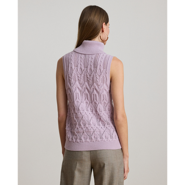 Pointelle Turtleneck Sweater Tank Top