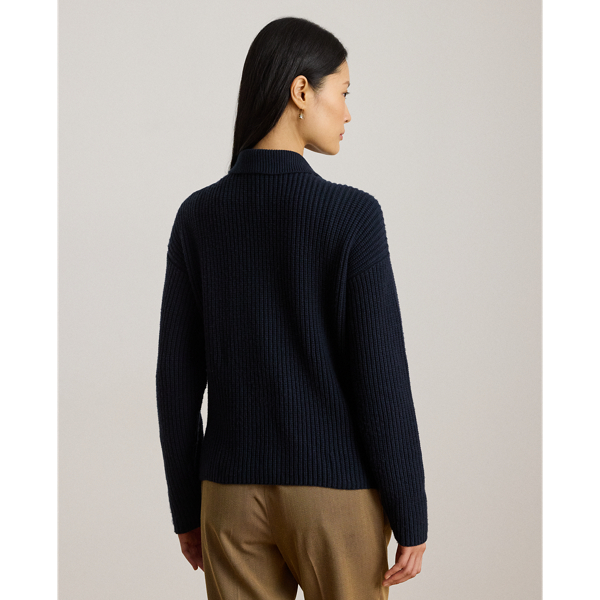 Wool-Blend Polo Sweater