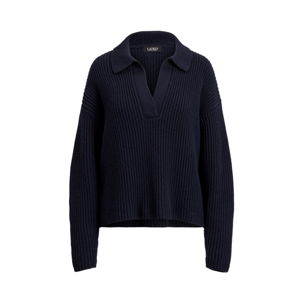 Wool-Blend Polo Sweater