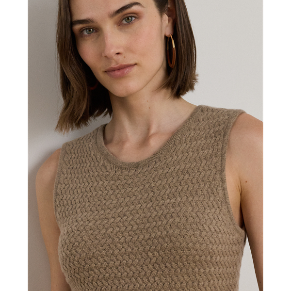 Basket-Weave Sleeveless Sweater Dress