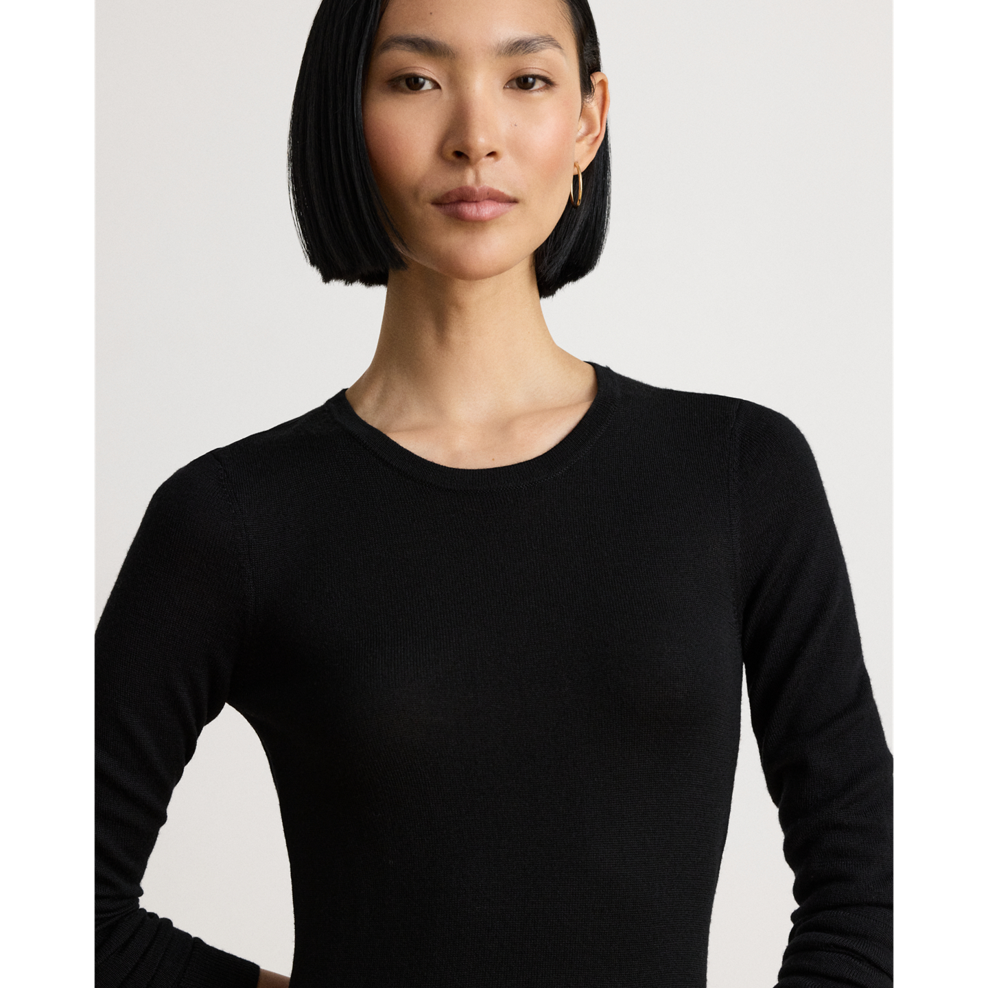 Женское платье Lauren Ralph Lauren Wool Crewneck Sweater Dress, цвет: Чёрный — фото 3