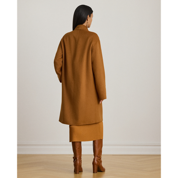 Double-Breasted Wool-Blend Cocoon Coat