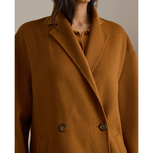Double-Breasted Wool-Blend Cocoon Coat
