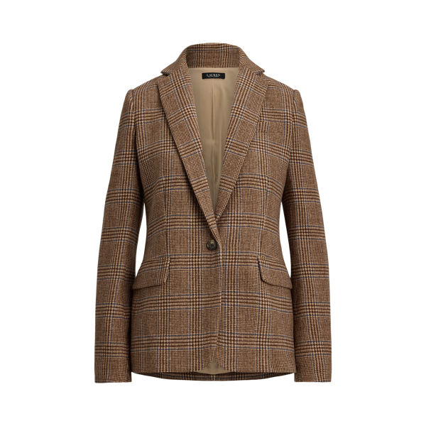 Glen Plaid Wool-Blend Twill Blazer