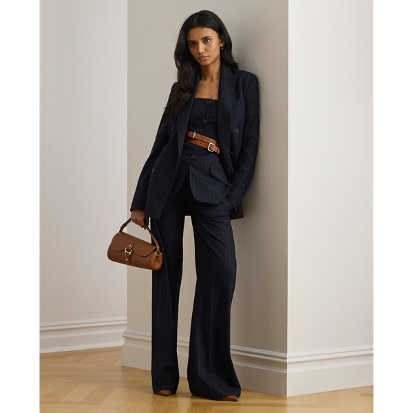 Double-Breasted Pinstripe Twill Blazer - thumbnail 3