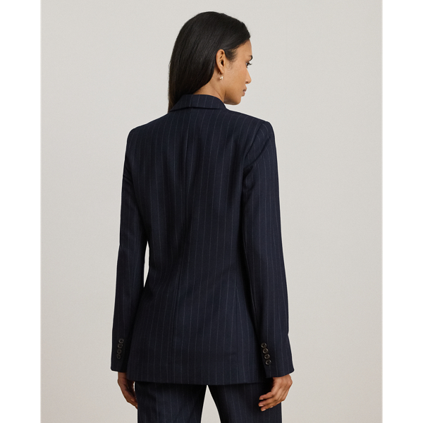Double-Breasted Pinstripe Twill Blazer - thumbnail 4