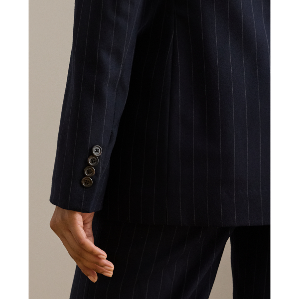 Double-Breasted Pinstripe Twill Blazer - thumbnail 6