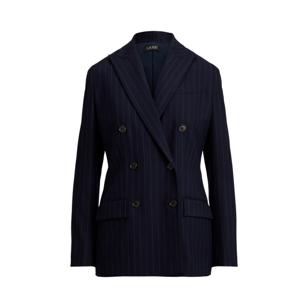 Double-Breasted Pinstripe Twill Blazer Lauren 1