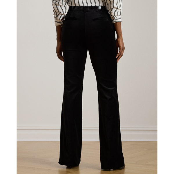 Pantalon flare taille haute en velours