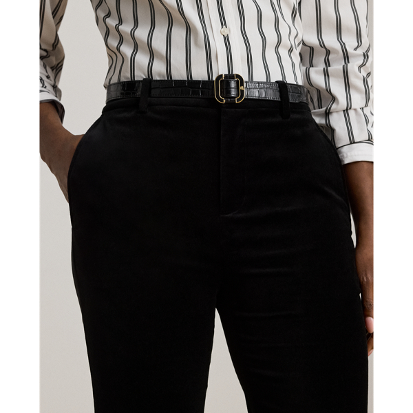Pantalon flare taille haute en velours