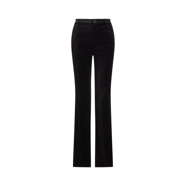 Pantalon flare taille haute en velours
