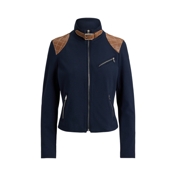 美品✨ラルフローレン　レザートリミング　ツィードジャケット　犬ボタン　イタリー 90's Lauren Ralph Lauren Tweed Jacket woman 12 / レディース