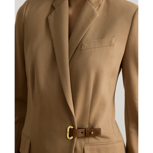 Lauren Camel Buckle-Trim Herringbone Jacquard Blazer Lauren 6