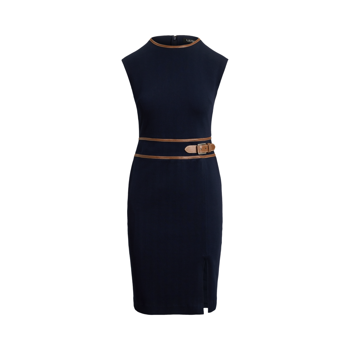 【Lauren Ralph Lauren】バックルトリムヘリンボーンSK新品 バックルトリム ヘリンボーン キャップスリーブ ドレス | ラルフ