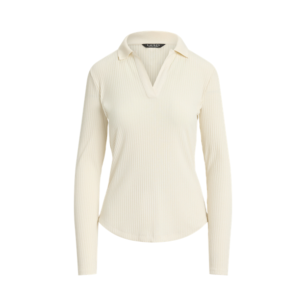 Lang&auml;rmliges, geripptes Polo-Oberteil Lauren in 1