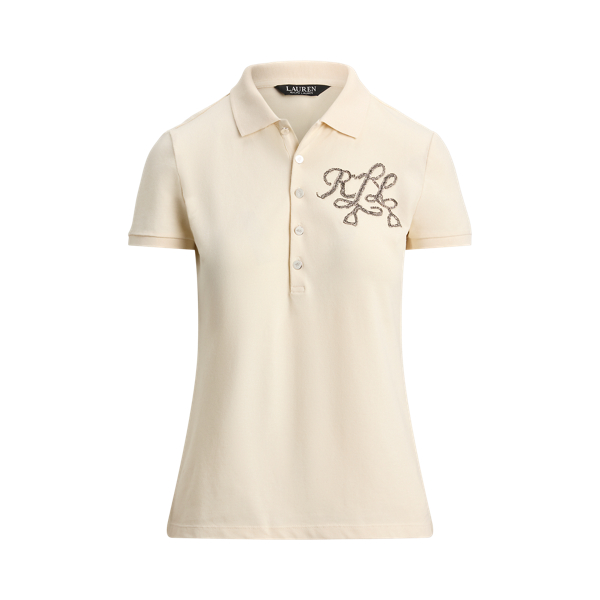 Baumwollpiqu&eacute;-Poloshirt mit Perlenlogo Lauren in 1