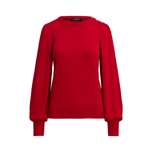 Pullover mit Kn&ouml;pfen und Puff&auml;rmeln