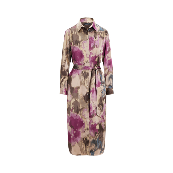 Floral Charmeuse Shirtdress