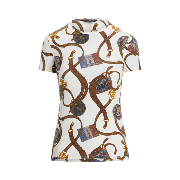 Katoenen T-shirt met ronde hals en print