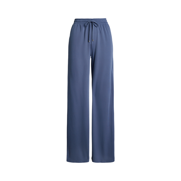 Pantalon large &agrave; cordon jersey stretch