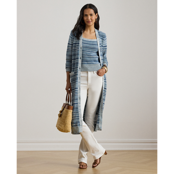 Leinen-Strickjacke mit Baumwolle