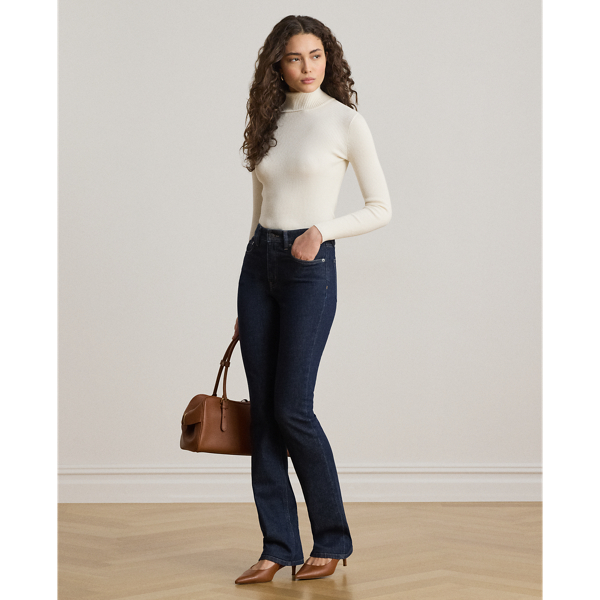 Mascarpone Cream Cotton-Blend Ribbed Rollneck Lauren 4