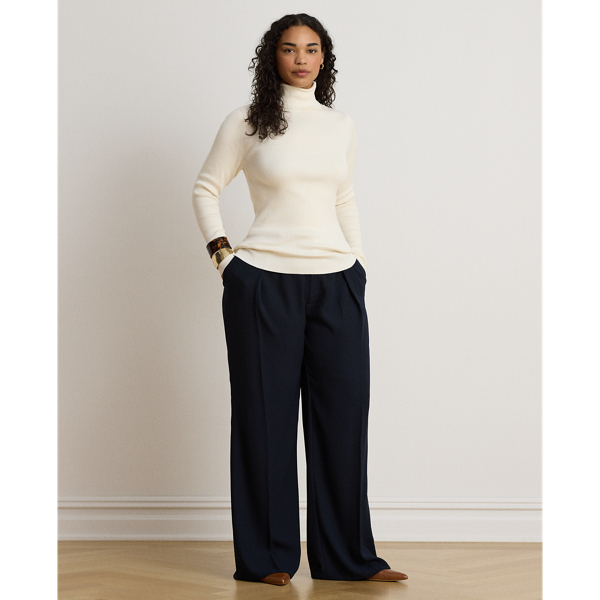 Mascarpone Cream Cotton-Blend Ribbed Turtleneck Lauren 9