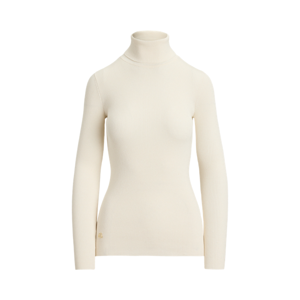 Mascarpone Cream Cotton-Blend Ribbed Rollneck Lauren 2