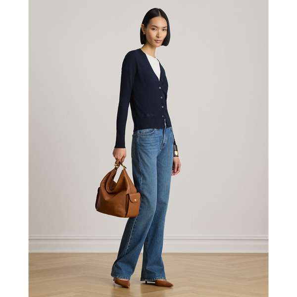 Lauren Navy Cotton-Modal V-Neck Cardigan Lauren 4