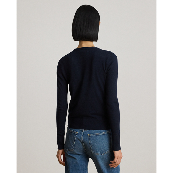 Lauren Navy Cotton-Modal V-Neck Cardigan Lauren 5