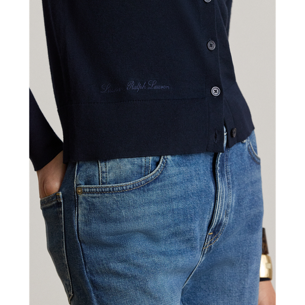 Lauren Navy Cotton-Modal V-Neck Cardigan Lauren 6