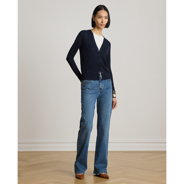 Lauren Navy Cotton-Modal V-Neck Cardigan Lauren 7