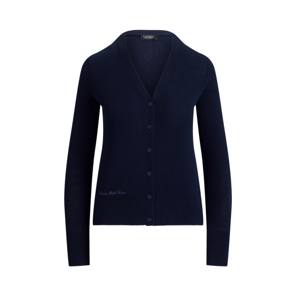 Lauren Navy Cotton-Modal V-Neck Cardigan Lauren 2