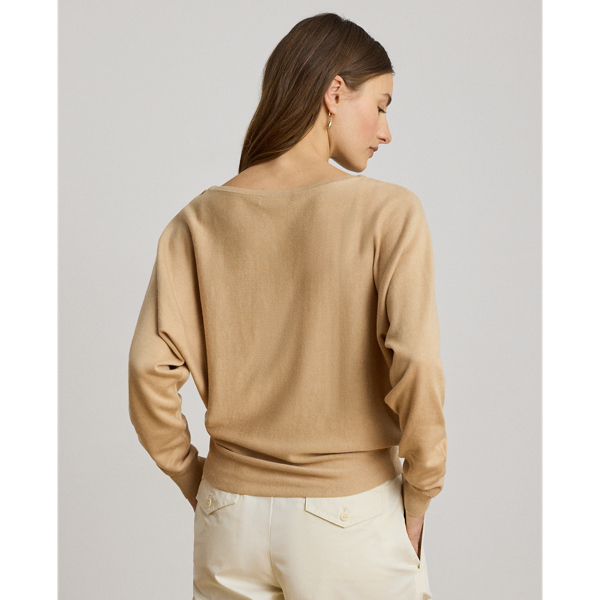 Ginger Tan Cotton-Modal Boatneck Sweater Lauren 5