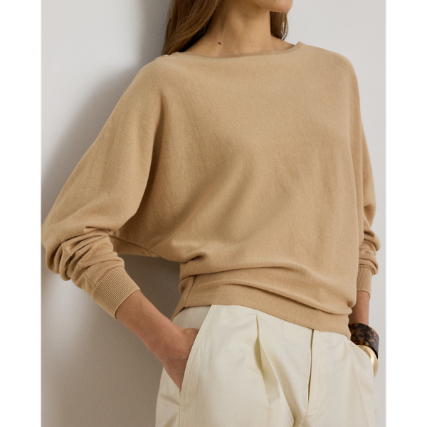 Ginger Tan Cotton-Modal Boatneck Sweater Lauren 6