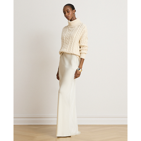 Ralph Lauren Cable-Knit Cotton Turtleneck Sweater