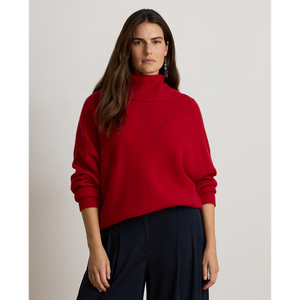 Ribbed Wool-Cashmere Turtleneck Sweater