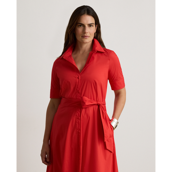 Belted Stretch-Cotton-Blend Shirtdress