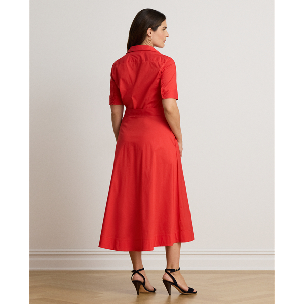 Belted Stretch-Cotton-Blend Shirtdress