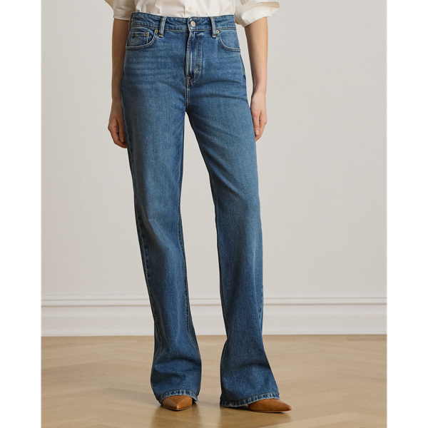 Atlantic Blue Wash High-Rise Straight Jeans Lauren 4