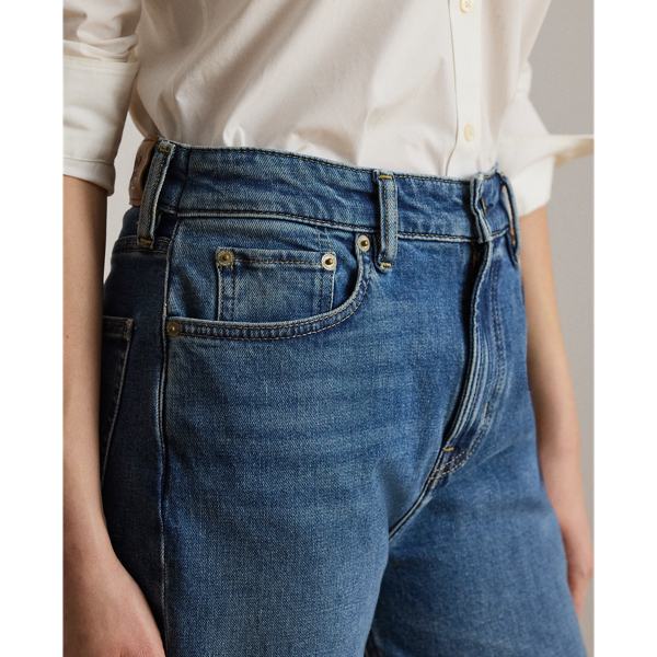 Atlantic Blue Wash High-Rise Straight Jeans Lauren 7